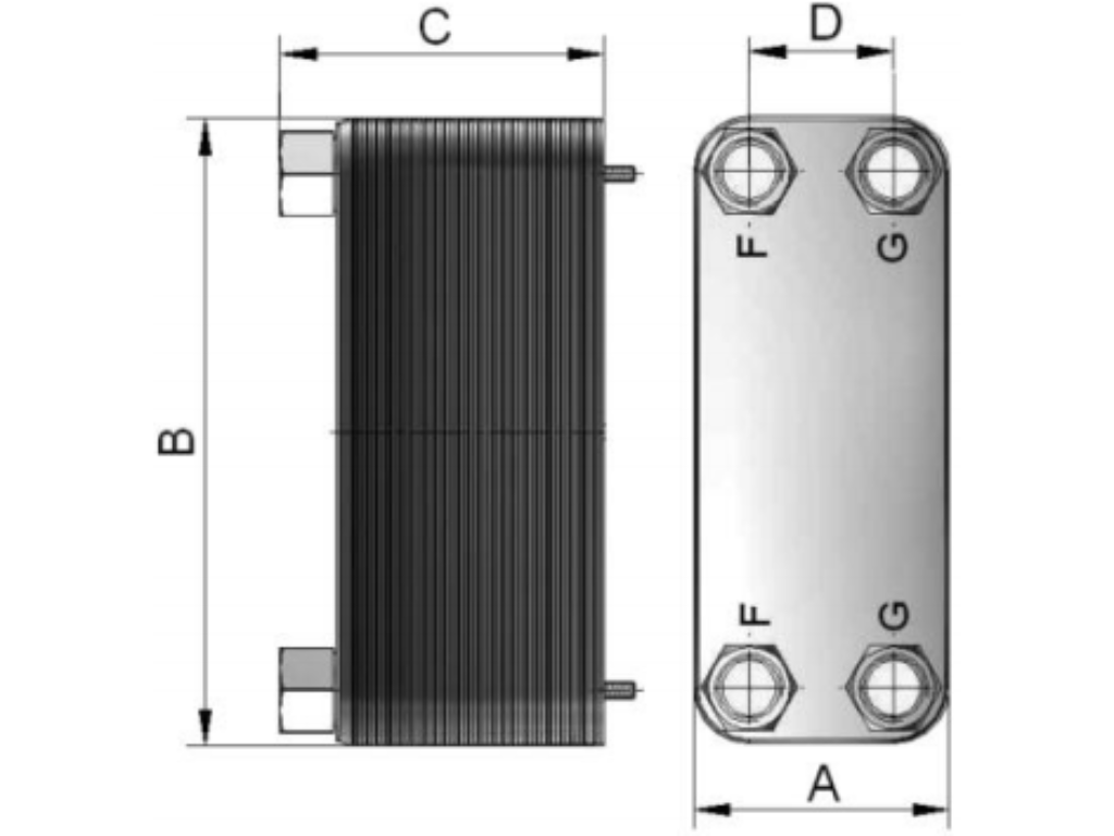 Doskove vymenniky tepla - Schéma